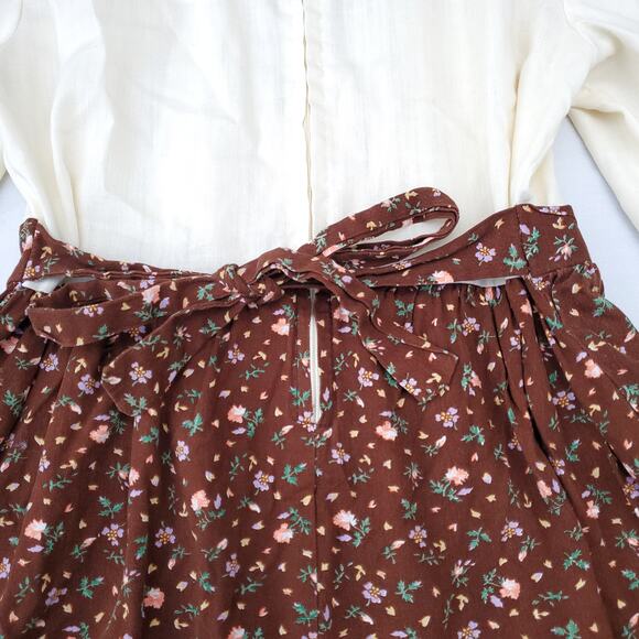 VTG Peasant Prairie Polly Finders Hand smocked Dress 1960s Bishop Sleeve Sz 8 - Picture 12 of 16